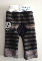 Small Skull Recycled Wool Longies or Capris with Interlock