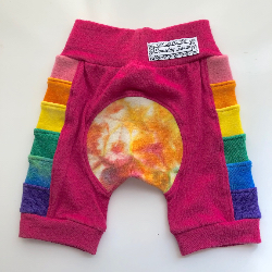 6-18+ Months - Woolly Rainbow Pink Jecaloones Shorties - Diaper cover shorts