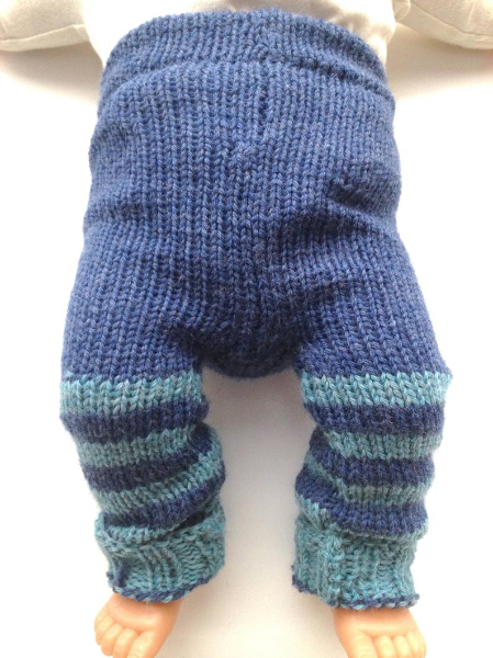0-3 months - Newborn Diaper Cover Wool - Knit Monster Bum Striped Cuffed Wool Longies