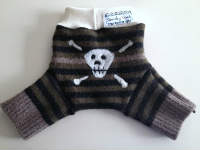 Small Skull Recycled Wool Shorties with Interlock