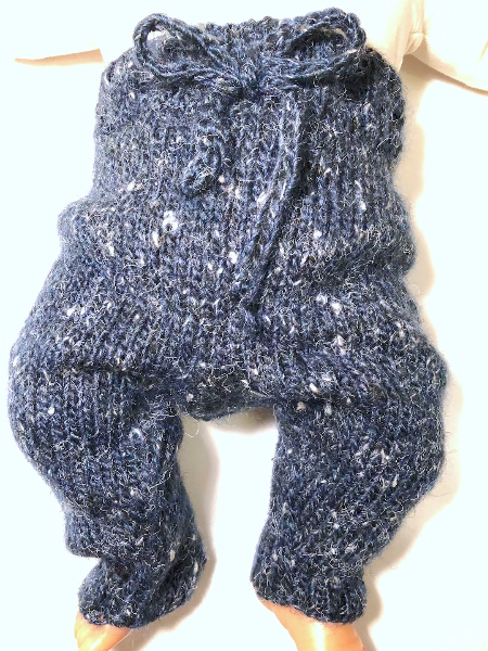 0-3+ months - Hand Knit Small Baby Pants and Hat Set