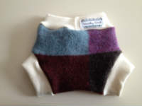 Medium Blue, Purple and Maroon Recycled Wool Soaker