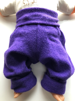 6-24 months - Upcycled Purple Lambswool Angora Longies
