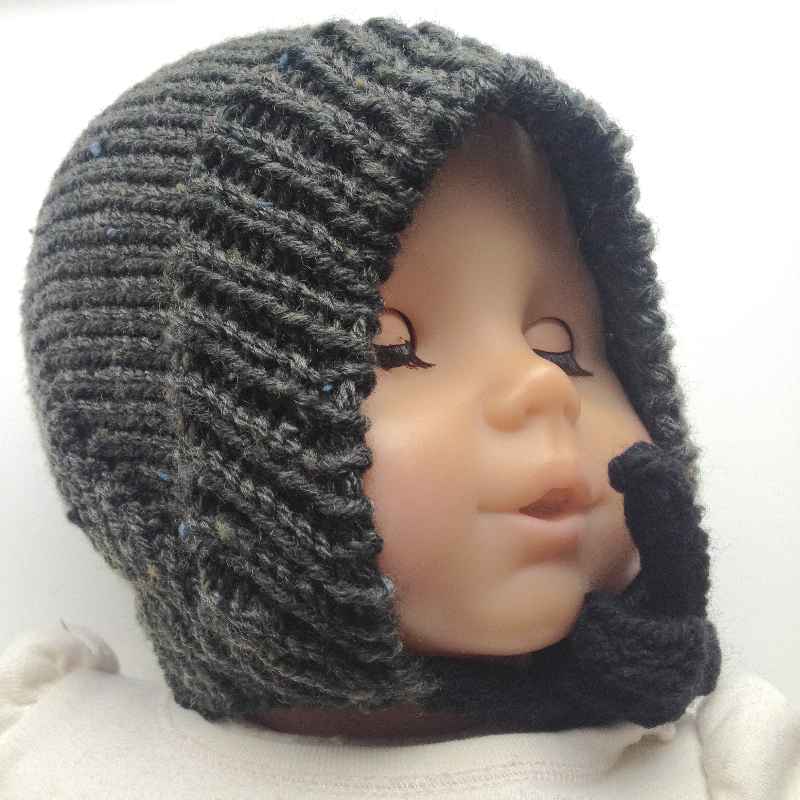 6-18+ months - Baby Toddler Dark Green Acrylic Knit Bonnet - Winter Hat