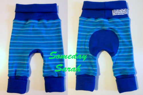 Blue Stripes Wool Interlock Jecaloones - Newborn - 0-6 months
