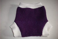 Small-Medium Dark Purple Recycled Wool Soaker with Wool Interlock