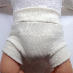 0-3+ months Natural undyed Wool Interlock Soaker - Newborn
