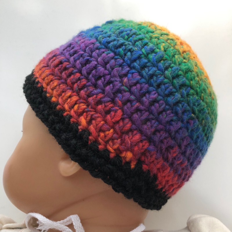 Rainbow Crocheted Baby Acrylic Hat