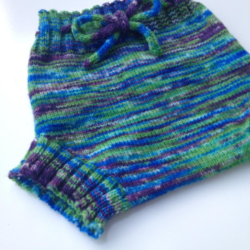 6-18 months Diaper Cover Wool - Medium-Large Machine knit Hand dyed Wool Soaker