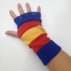 Super Hero Wool Knit Arm Warmers Fingerless Gloves