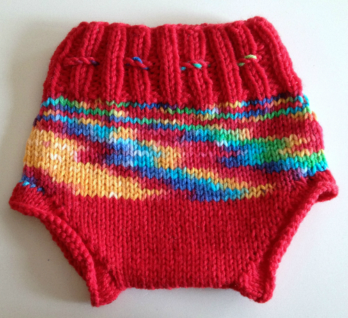 Hand Knit Newborn Rainbow Wool Soaker, Diaper Cover and Photography Prop