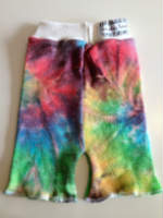 Small-Medium Rainbow Tie Dye Wool Interlock Shorties or Capris