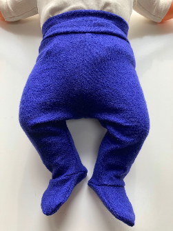 0-3 months - Purple Wool Newborn Footies Longies- XS