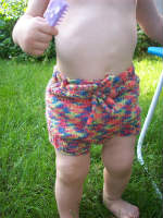  Large Pink Confetti Hand Knit Wool Soaker, Diaper Cover