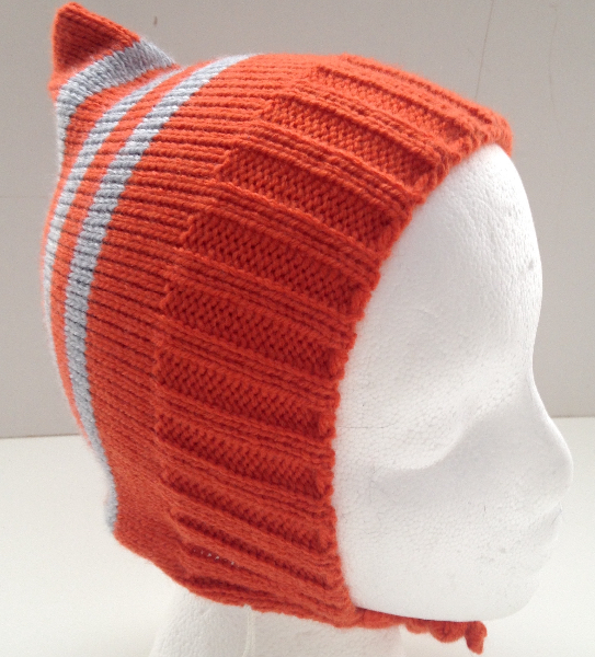 6-24 months - Baby Toddler Orange Acrylic Striped Pixie Hat