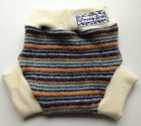 Small-Medium Autumn Striped Recycled Wool Soakers