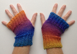 Rainbow wool Fingerless Gloves