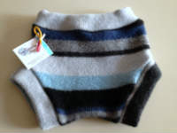 Medium Blue Striped Recycled Wool Soakers