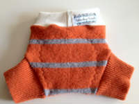 Sale - Small-long Orange Striped Recycled Wool Soakers
