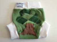 Small Argyle Tree Recycled Wool Soaker with Wool Interlock 