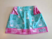 Aqua and Pink Canary Bird Cage 3T Skirt