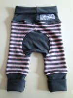 Pink and Grey Stripes Wool Interlock Jecaloones - Mini - 6-12 months