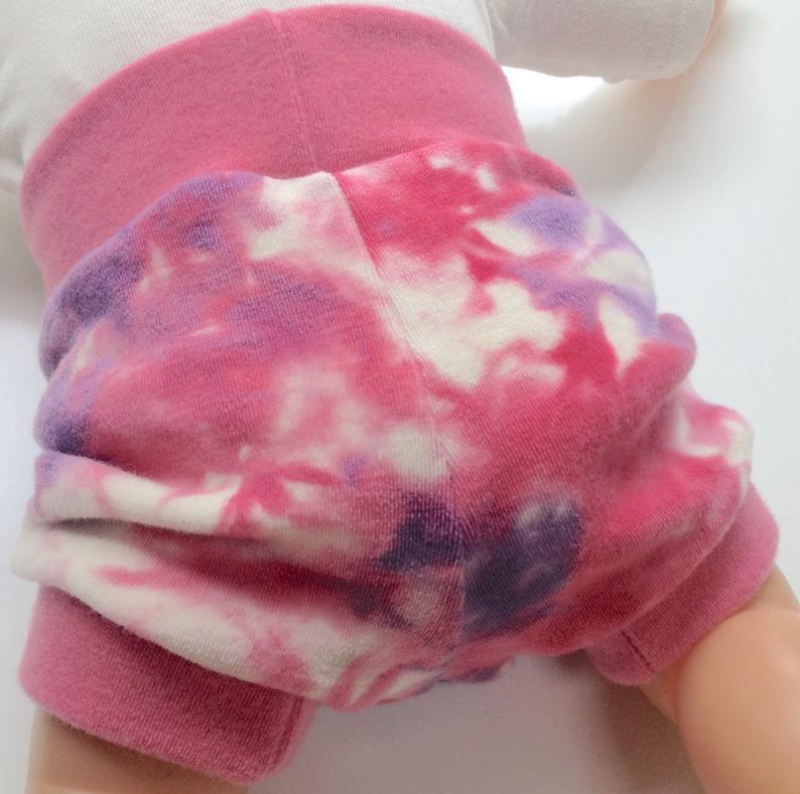 0-3+ months - Cloth diaper cover - Hand Dyed Wool Interlock Shorties Bloomers - XS