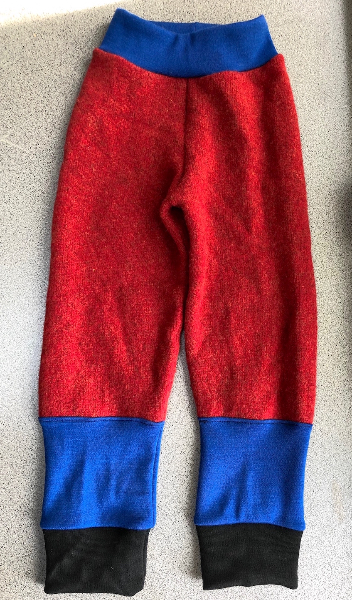 5T - Rusty Red Lambswool Longies / Upcycled Pants