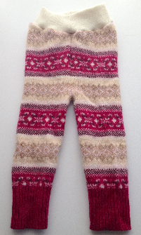 Pink Patterned Recycled Lambswool Longies