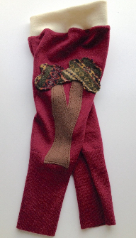 6-12 months - Recycled Wool Pants Longies - Merino with Tree Appliqué - Medium