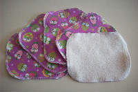 Sale -- Pink Owls Flannel and Cotton Sherpa Cloth Wipes