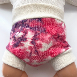 0-3+ months - Hand dyed Pink and Purple Wool Interlock Diaper Soaker - NB/XS