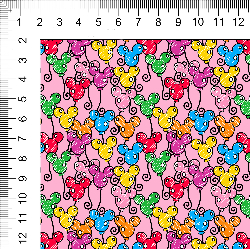 1yd cut Small Scale Pink Looney Cotton Lycra Retail