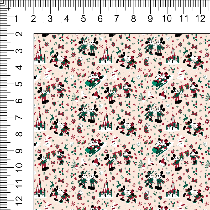 12" roll Pebbled Vinyl Mini Cream Woodland Christmas Retail