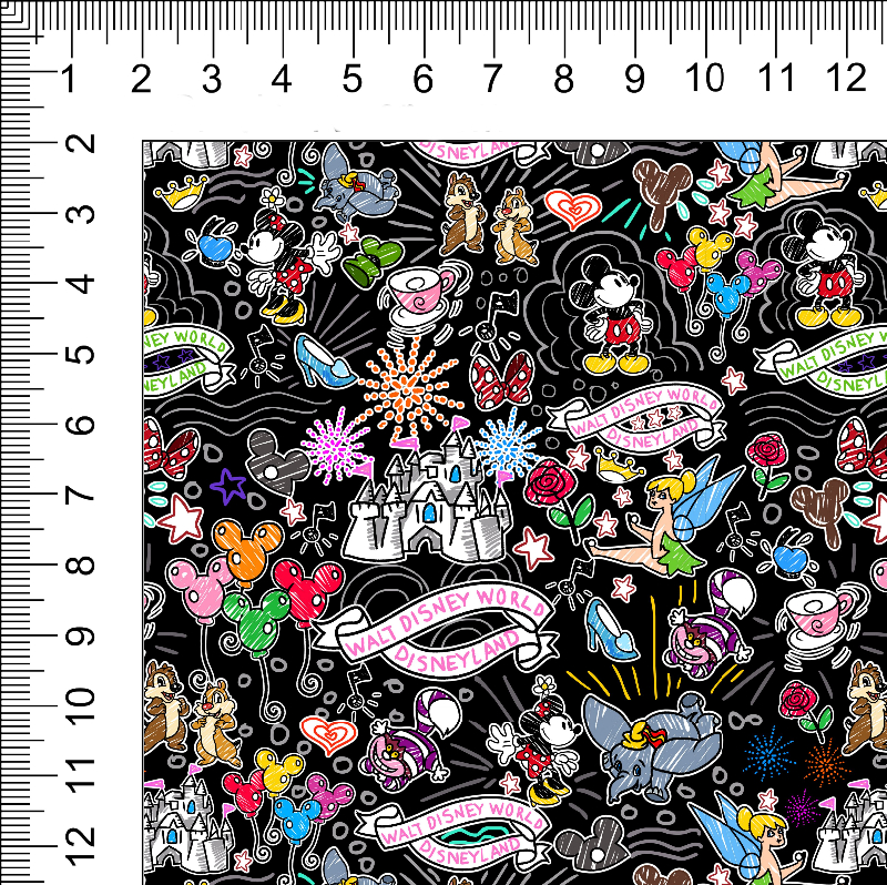 1yd cut Small Scale Black Sketchy Cotton Lycra Retail