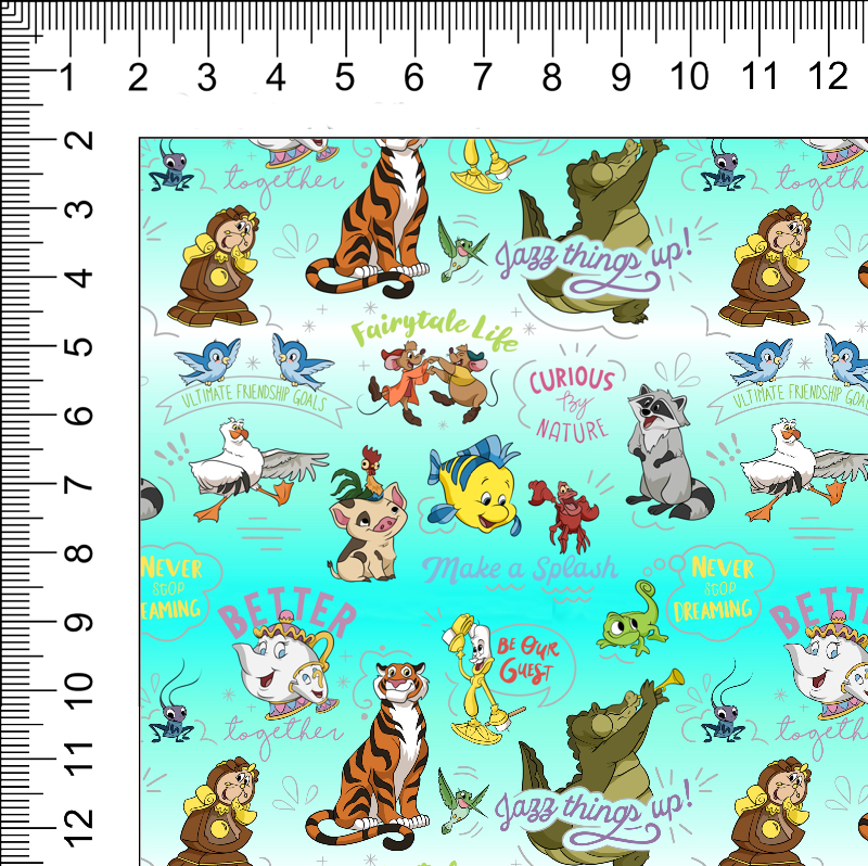 1yd cut Small BFF Aqua Splash Woven Retail