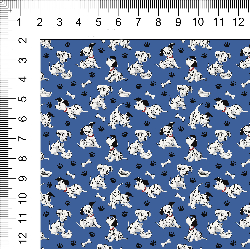 1yd cut R-57 101 Dogs Mini Blue Cotton Lycra Retail