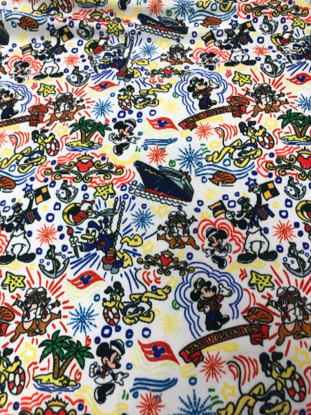 1yd cut Sketchy Cruise Mini Scale White Fabric