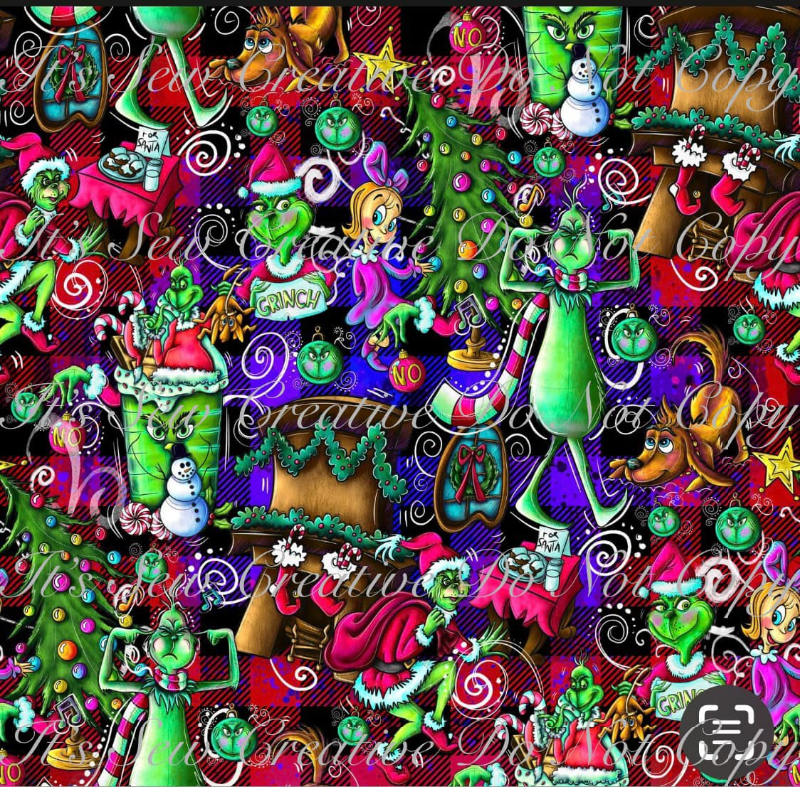 Grinchmas W/Plaid Background  ->  "Vinyl  12x53""