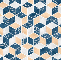 Blue Blocks Coordinate - Woven (1 yd cut)