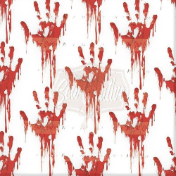Bloody Hands on White Canvas  (1 yd cut)