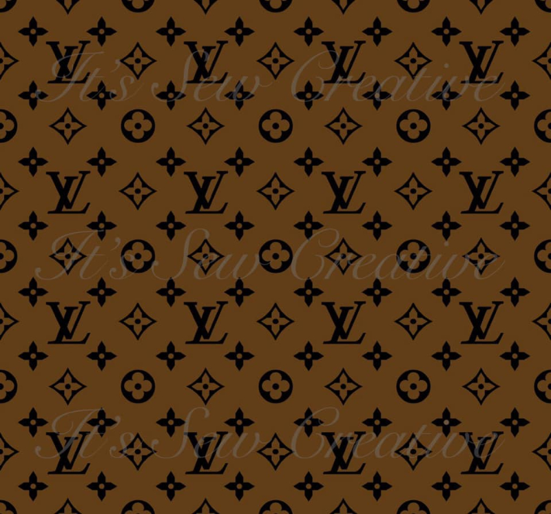 Designer "LV" Brown background Woven(1 yd. cut)
