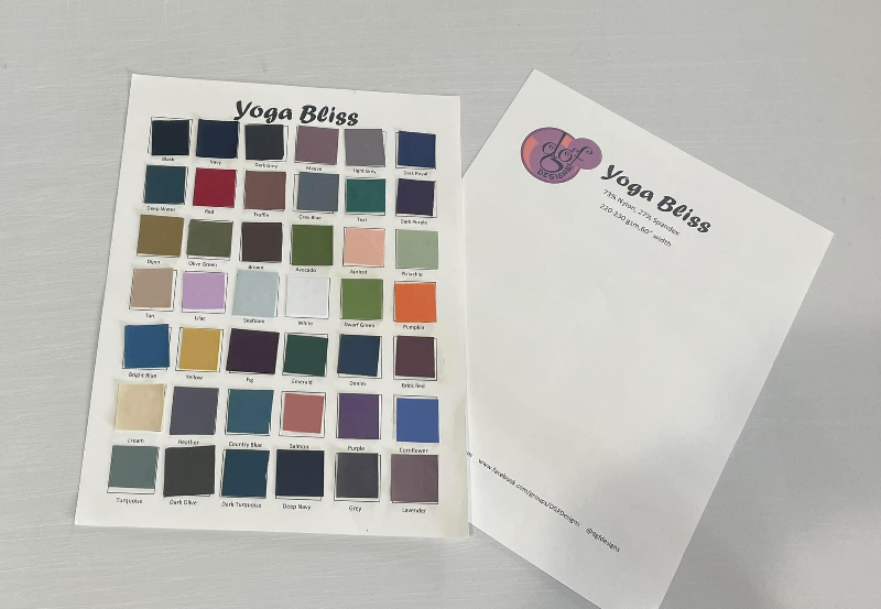 Yoga Bliss Color Swatch Card