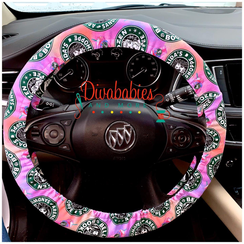 Custom Starbucks Princesses Inspired Steering Wheel Cover