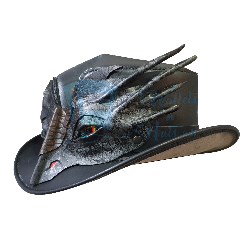 Voodoo Hatter Leather Top Hat- Dragon Band