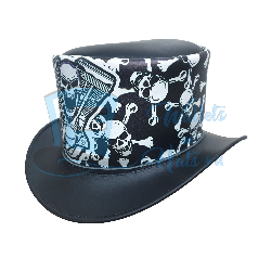 Engine Skull Leather Top Hat