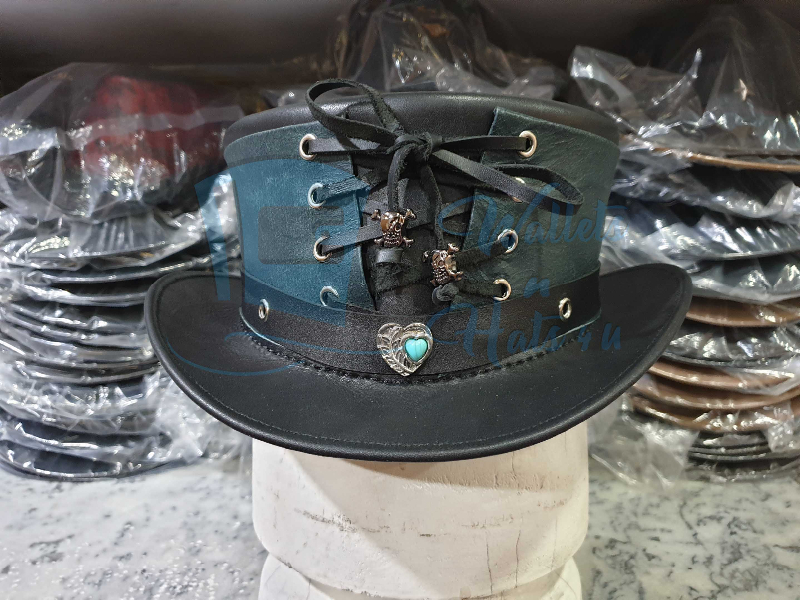 Steampunk Vested Short Top Leather Hat