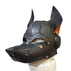 Leather Dog Mask Hood