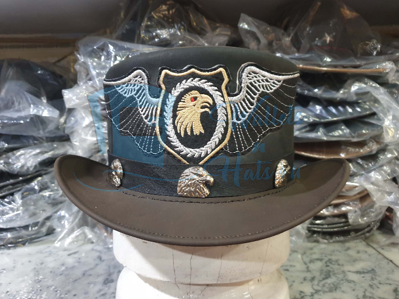 El Dorado Leather Top Hat- Eagle Band