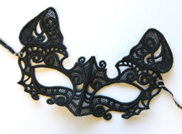 Embroidered Freestanding Lace Sexy Cat Masquerade Mask